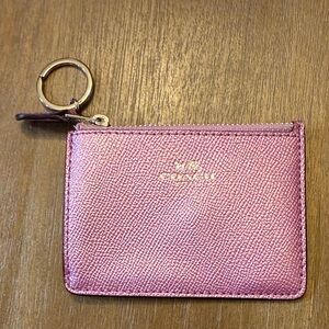 Coach Metallic Pink Card Holder